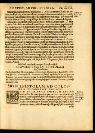 In Epistolam Ad Colossenses ...