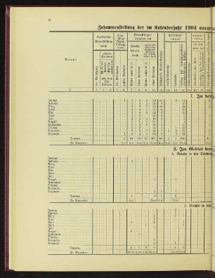 Zusammenstellung der im Kalenderjahr 1904 vorgekommenen Brände mit Angabe ihrer Entstehungsursachen.