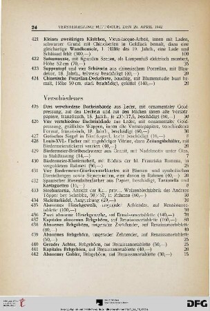 Verschiedenes (Nr. 425-442)