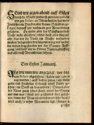 Den Ersten Januarii. - Den Fünfften Januarii.