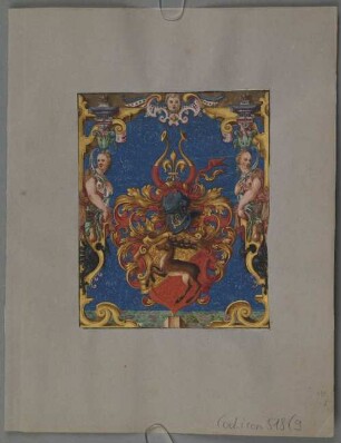 Ganzseitige Wappenminiatur aus einem Stammbuch - BSB Cod.icon. 518(9
