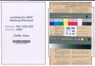 Entnazifizierung Klara Drefke , geb. 20.08.1908 (Geschaeftsfuehrerin)