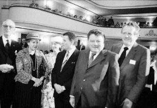 31. Tagung 1981 (29.6.-3.7.) Mediziner; Eröffnung: Graf Lennart Bernadotte, Frau Steurer, Gräfin Sonja Bernadotte, Oberbürgermeister Steurer, F. J. Strauß, H. Engler