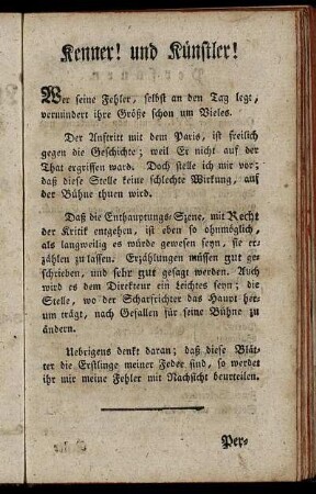 Kenner! und Künstler!
