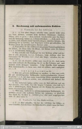 I. Rechnung mit unbenannten Zahlen