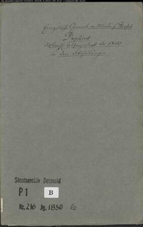 Kirchenbuchduplikat der evangelisch-lutherischen Münstergemeinde Herford, Kreis Herford (GHT 1850) (Gemeinde: Evangelische Münster-Gemeinde Herford)