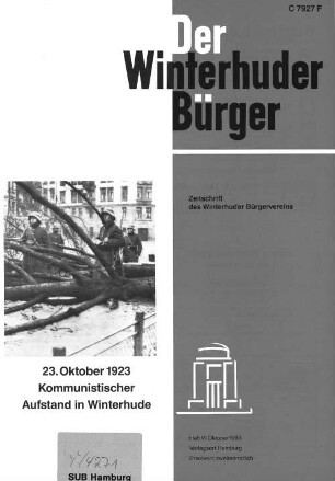 Heft V / Oktober 1993 : Zeitschrift des Winterhuder Bürgervereins