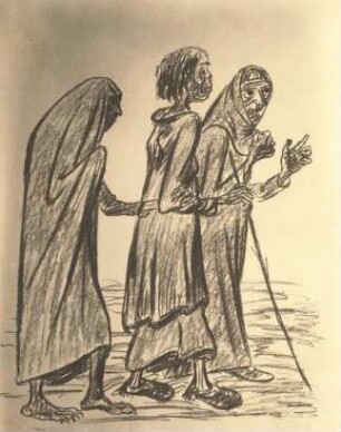 Drei graue Weiber : Drei graue Weiber. Lithografie; 482 x 420 mm (1922; E. Barlach)