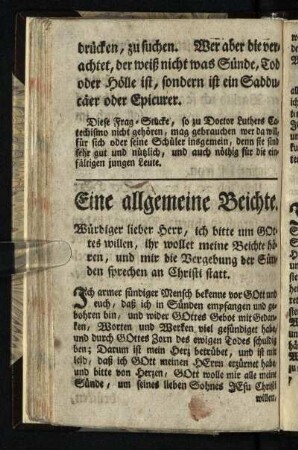 Eine allgemeine Beichte