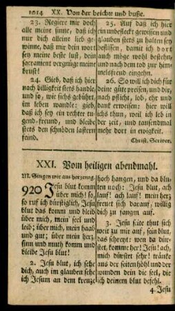 XXI. Vom heiligen abendmahl