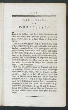 Schlußrede an Buonaparte