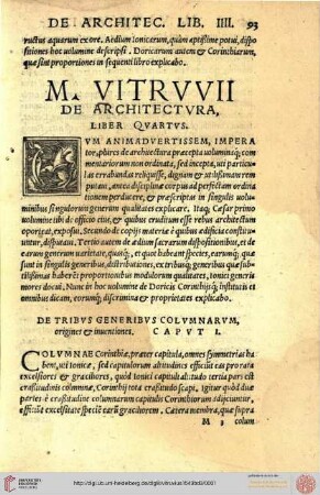Band 3: M. Vitrvvii ... De architectvra libri decem: ad Augustum Caesarem accuratiß. conscripti & nunc primum in Germania ... exornati