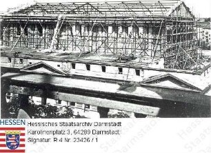 Darmstadt, Landestheater / Bild 1: Dach nach Fertigstellung der Stahlkonstruktion