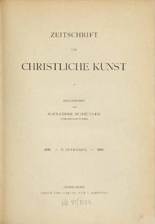 Zeitschrift für christliche Kunst. 2, 2. 1889