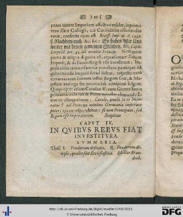 Caput IV. In Quibus Rebus Fiat Investitura.