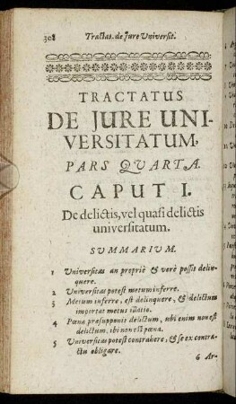 Caput I. De delictis, vel quasi delictis universitatum.