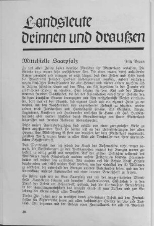 Landsleute drinnen und draußen.