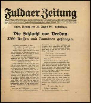 Ausgabe vom Montag, den 20. August 1917.