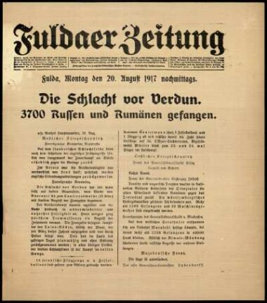 Ausgabe vom Montag, den 20. August 1917.
