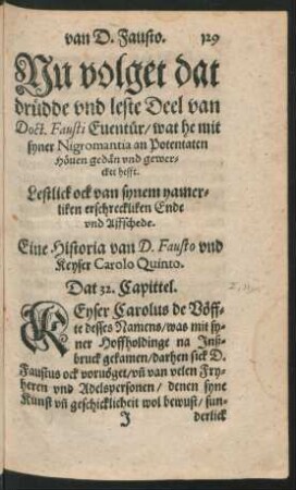 Nu volget dat drüdde und leste Deel van Doct. Fausti Eventür ...