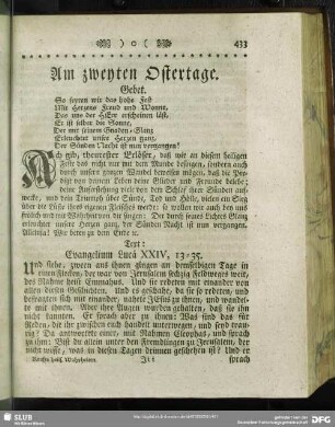 Am zweyten Ostertage