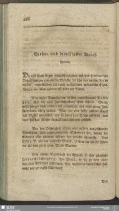 Sieben und dreyssigster Brief. Metalle