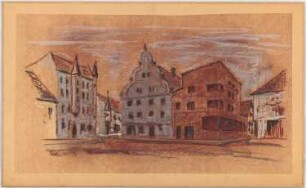 Kreissparkasse Wolgast: Ausführungsprojekt, perspektivische Ansicht (von Inv.Nr. 5023)