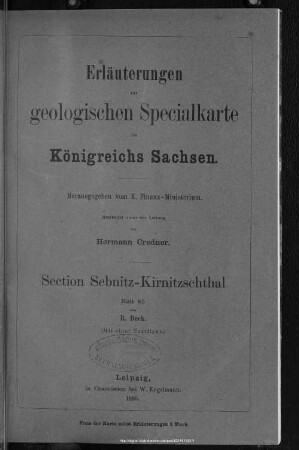 85: Section Sebnitz-Kirnitzschthal : Blatt 85