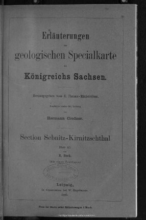 85: Section Sebnitz-Kirnitzschthal : Blatt 85