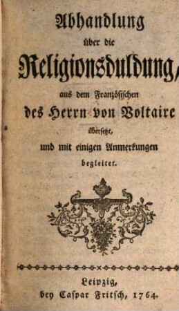 Abhandlung über die Religionsduldung