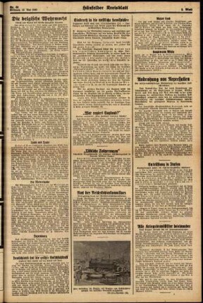 Zweite Ausgabe vom Mittwoch, den 15. Mai 1940.