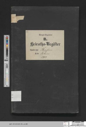 Heiratsregister Booßen 1901