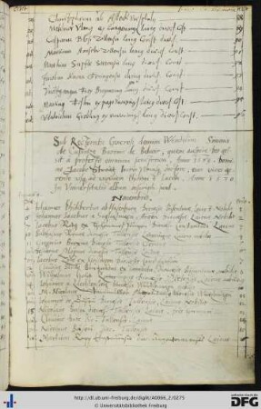 [fol. 137] Rektorat Wendelin Simon de Cuisance, Baron de Belvoir und Prorektor Jakob Streit 1569/70