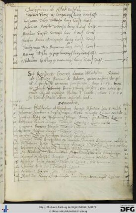 [fol. 137] Rektorat Wendelin Simon de Cuisance, Baron de Belvoir und Prorektor Jakob Streit 1569/70