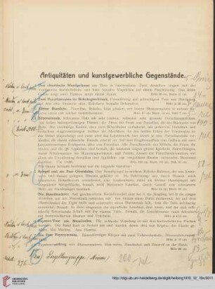 Antiquitäten und kunstgewerbliche Gegenstände (Nr. 1-338)