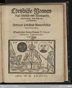 Christliche, notwendige, nützliche und theologische Erinnerung, von dem newen Cometen