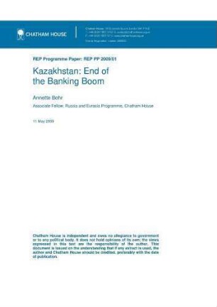 Kazakhstan : end of the banking boom