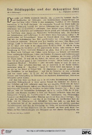 13.1921: Die Bildteppiche und der dekorative Stil