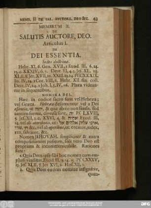 Membrum II. De Salutis Auctore, Deo.