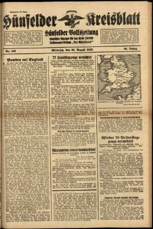 Ausgabe vom Mittwoch, den 28. August 1940.