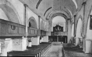 Drübeck, ehem. Benediktinerinnen-Klosterkirche, heute St. Vitus, Innenansicht: Langhaus gegen Westen