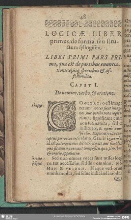 Logicae Liber primus, deforma seu structura syllogismi