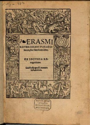 Erasmi Roterodami Parabolarum, sive Similium Liber