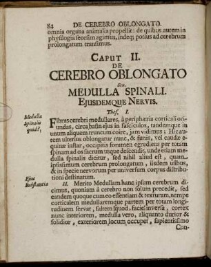 Caput II. De Cerebro Oblongato Seu Medulla Spinali Ejusdemque Nervis.
