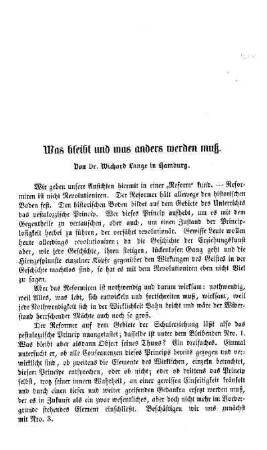 Was bleibt und was anders werden muß