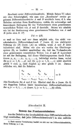 Abschnitt II. - Beweis des Fundamentalsatzes.