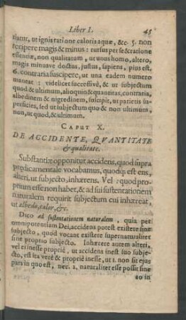 Caput X. De Accidente, Quantitate et qualitate.
