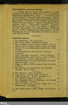 Heimatschriften und Heimatbücher