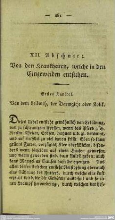 XII. Abschnitt. Von den Krankheiten, welche in den Eingeweiden entstehen