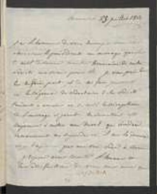 Brief von François Gabriel von Bray an Johann Jacob Kohlhaas